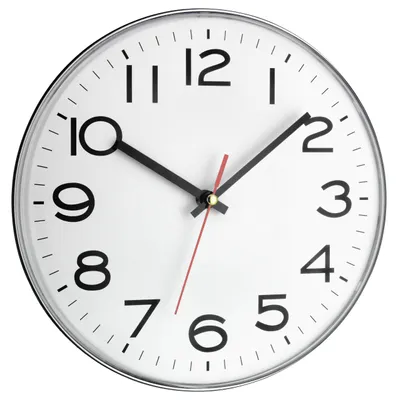 Analoge Wanduhr 28 cm, weiß, mit Sekundenzeiger, Quartzwerk