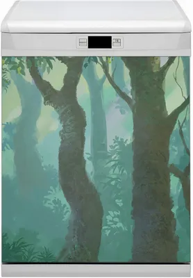 Produktbild von Magnete  Dekorative Magnet Folie für Geschirrspüler 60x70 cm Küche  - Dunkler Wald