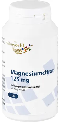 Produktbild von Vitaworld Magnesiumcitrat 125 mg Kapseln, 120 St. Kapseln