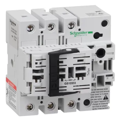 Zdjęcie produktu dla Schneider Electric GS1DD3, Czarny, Biały, 3P, 50/60 Hz, 96 mm, 112 mm, 98 mm