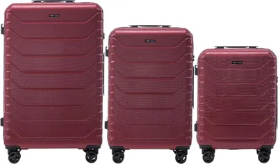 Obrázok produktu pre Prémiová sada kufrov WINGS CRAKE Polycarbon 3 kusy S/M/L, TSA zámok, pevný kufor so 4 kolieskami 360°, robustný a ľahký