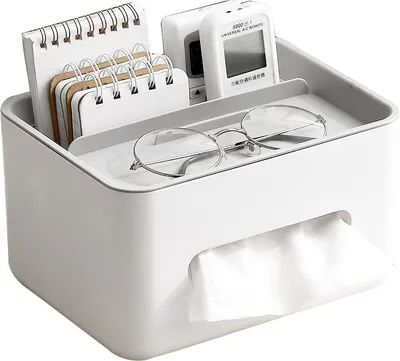 Produktbild von Multifunktionale Taschentuchbox， Kosmetiktücherbox， Desktop Organizer, Grau