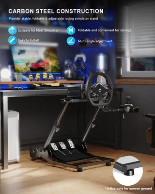 Produktbild von PXN - A10 - Wheel Stand Pro Version - Rennlenkradständer - Zusammenklappbar - Schwarz - Kompatibel mit Logitech, PXN, Fanatec und Thrustmaster - Höhenverstellbar