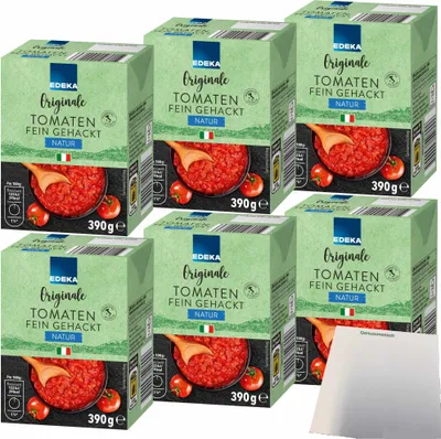 Produktbild von Edeka Originale Tomaten fein gehackt natur 6er Pack (6x390g Packung) + usy Block