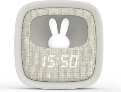 Produktbild von Mobility on Board, Kinder-Wecker Lampe Hase Billy Clock Touch 3 Alarme, Grau