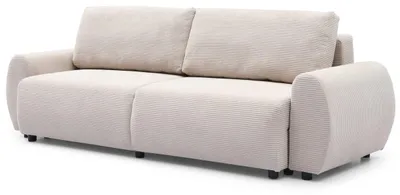 Image de MENZZO Canapé convertible 3 places Traviata Velours côtelé Beige