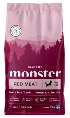 Zdjęcie produktu dla Monster Dog Grain Free Adult 12kg Bezzbożowa Sucha Karma Dla Dorosłych Psów z Czerwonym Mięsem