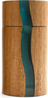 Productafbeelding van Salt mill - BISETTI - POSITANO - 13 cm - Acacia / Blue resin