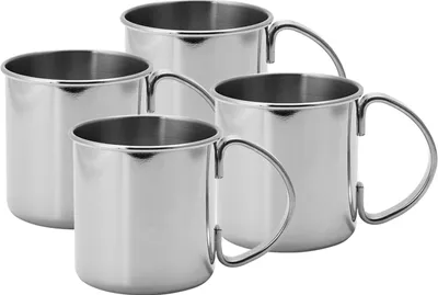 Produktbild von ECHTWERK Moscow Mule Becher Set 4tlg aus Edelstahl, 480 ml, , Farbe:Silber