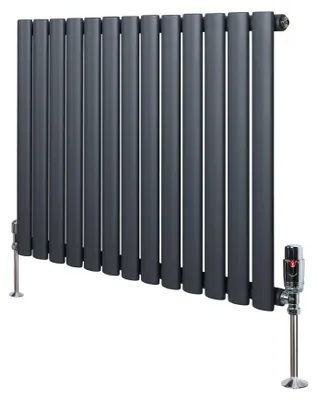 Productafbeelding van Radiator met thermostaaf en chromen ventiel – 600mm x 780mm – Anthracietgrijs