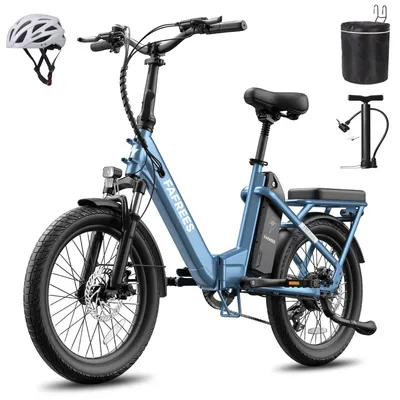 Produktbild von 3-fach faltbares Pedelec mit Aluminiumlegierung E-Bike 20 Zoll mit 36V 25Ah Akku bis zu 120 km 7-Gang Shimano, Blau