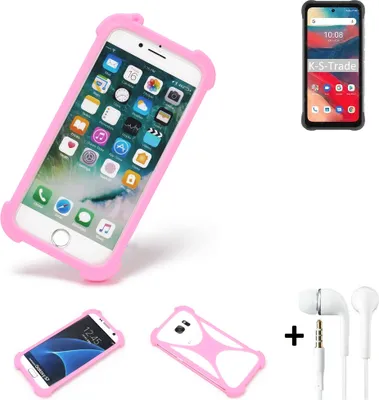 Produktbild von K-S-Trade Bumper + Kopfhörer kompatibel mit UMIDIGI Bison GT2 Handy Hülle Schutzhülle Silikon Schutz Hülle Cover Case Silikoncase Silikonbumper