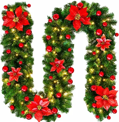 Produktbild von Weihnachtsgirlande mit LED-Beleuchtung, 1,5m Girlande Weihnachten