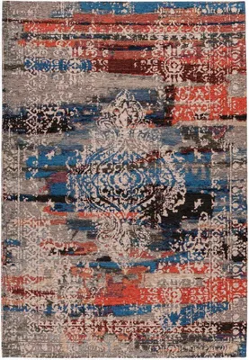 Produktbild von Qiyano Teppich orientalisch Kurzflor für Wohnzimmer Schlafzimmer Vintage-Look rot blau beige multi, 200 x 290 cm
