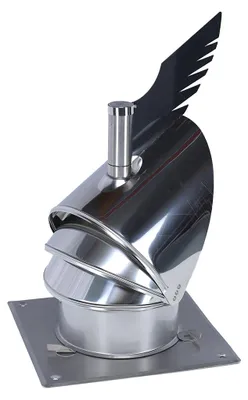 Produktbild von Schornsteinaufsatz Rotowent Dragon 1 mit Montageplatte, Edelstahl, Ø 150 mm