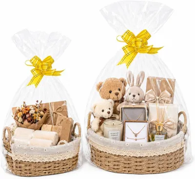 Produktbild von Geflochtene Aufbewahrungskörbe, 2er Set, groß und klein, für Geschenkkompositionen