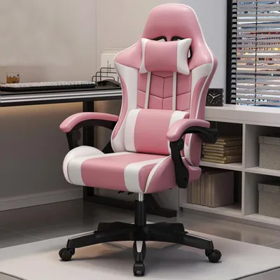 Image de Chaise de jeu Chaise d'ordinateur pivotante Chaise esport Chaise de bureau réglable en hauteur Chaise ergonomique Chaise de bureau rose 【YXY7008-FEN】