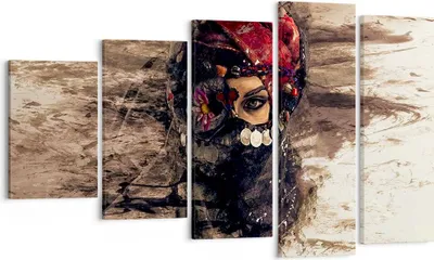 Produktbild von Bild auf Leinwand - Leinwandbild - Frau Folklore - 100x60cm - Wand Bild - Wanddeko - Wandbilder - Leinwanddruck - Bilder - Kunstdruck - Wanddekoration - Leinwand bilder - Wandkunst - EG100x60-3858