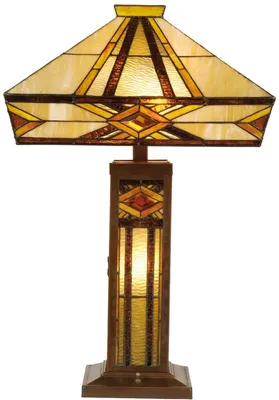 Obrázek produktu pro Stolní lampa Tiffany 42x71 cm žluté barvy