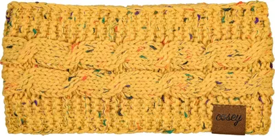 Produktbild von Cosey- gefüttertes weiches Strick Stirnband mit Innenfleece in gesprenkelt gelb