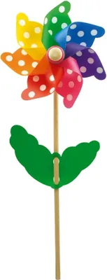 Produktbild von Holzwindrad mit bunten Punkten, 58 cm