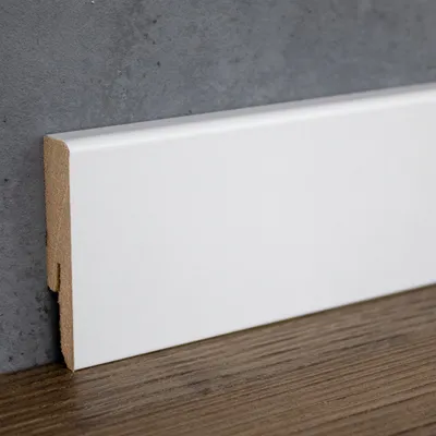 Produktbild von PROVISTON | Sockelleiste MDF | 12 x 58 x 2400 mm | Weiß | Fußleiste | Foliert | Abgerundet | 24 Meter