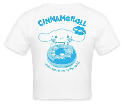 Produktbild von Spreadshirt Cinnamoroll Mit Donut Yummy Doughnuts Crop Top, XL, Weiß