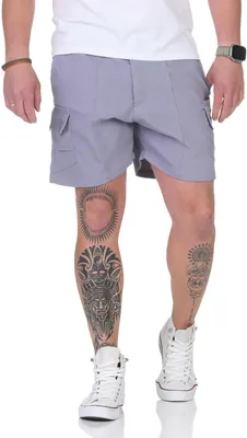 Produktbild von Herren Shorty Sporthose Freizeithose Bermudas mit Taschen; Grau/2XL