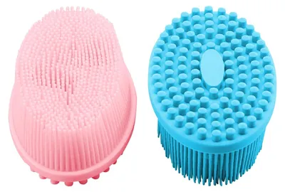 Image de Lot de 2 brosses de douche en silicone - Douces et exfoliantes