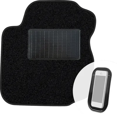 Produktbild von moto-MOLTICO Fahrer Fußmatte Auto Velours Fahrerseite Autoteppiche Schwarz Fahrermatte 1-teilig passend für Ford Fiesta IV 1996-1998