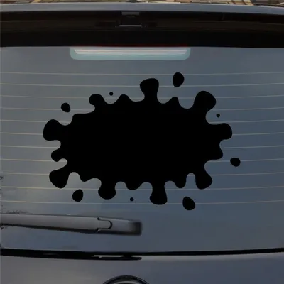 Produktbild von Heckscheibenaufkleber Farbkleks Splash Auto-Aufkleber 55x38 cm Schwarz Matt Auto Aufkleber Sticker