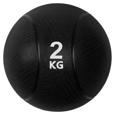 Produktbild von VirtuFit Medizinball Pro 2 kg aus Gummi, Schwarz, 21 cm Durchmesser