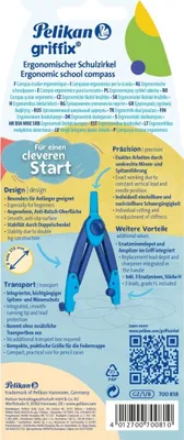 Produktbild von Zirkel griffix 15,5cm blau Packung mit 4 Stück