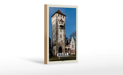 Produktbild von Holzschild Reise Basel Schweiz St. Alban-Tor 12x18 cm Dekoration
