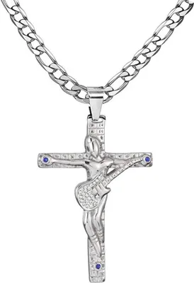 Image de Johnny Hallyday Pendentif Croix Collier Guitare Rocker Argent Métal