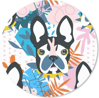 Produktbild von MuchoWow® Mauspad Mousepad Muster - Hund - Pflanze - Jungen - Mädchen - Kinder - Kind 50x50 cm - Mousepads - Maus Mat - Pad - Mausunterlage - Vinyl