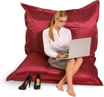 Productafbeelding van Smoothy XXL reuzenzitzak metallic robijnrood 180x140 cm, vloerkussen voor binnen en buiten, waterafstotende loungestoel van nylon