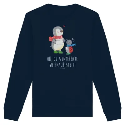 Produktbild von Mr. & Mrs. Panda Baumwoll Sweatshirt Smörle Winterzeit Größe M - French Navy - Geschenk, Weihnachtsgruß, Sweater, Weihnachten, Pullover, Weihnachtszeit, Rundhals, Pulli