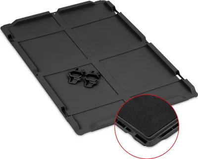 Produktbild von Auflagedeckel Set Eurobox NextGen mit Schaumstoff und 4 schwarze Schiebeschnappverschlüsse | BxT 40x60cm | Schwarz | Eurobehälter, Transportbox, Transportbehälter, Stapelbehälter