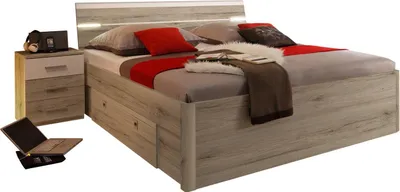 Produktbild von Bett Bettgestell Ehebett  Bettanlage "Isobel I" San Remo Nachbildung / Weiß
