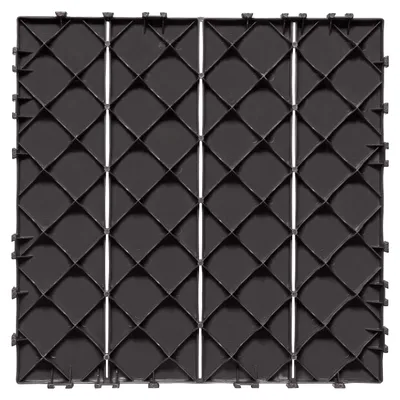 Obrázok produktu pre SucceBuy Terasové dlaždice, sada 36 ks, balkónové dlaždice 295 x 295 mm, systém na zaklikávanie, plastová podlahová krytina pre vonkajšie priestory, ako sú veranda, bazén, balkón a dvor, tmavohnedá