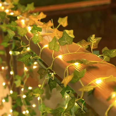Lichterkette 2M 20 LED Blattform warmweiß Timer