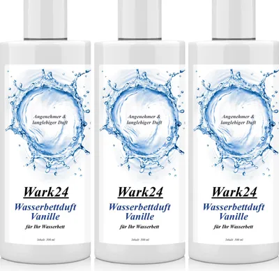 Produktbild von Wark24 Wasserbettduft Vanille basierend auf natürlichen Ölen 500ml (3er Pack)