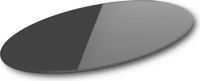 Produktbild von HOOZ Glasplatte – Tischplatte aus ESG-Sicherheitsglas 6 mm mit Facettenschliff, für Couchtisch, Glastisch, oval 100 x 60 cm, Schwarz