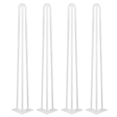 Image de Pieds de table (set de 4) Hairpin Leg Pieds de table en métal pour bureau table à manger 71cm blanc