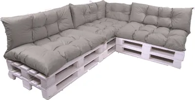 Obrázok produktu pre Vankúše na záhradný nábytok 7 ks 120x80 podsedák / chrbtový vankúš 120x40cm | sada vonkajších vankúšov na palety | paletový vankúš šedý