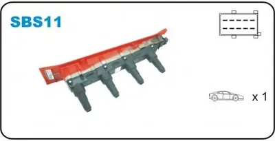 Produktbild von JANMOR SBS11 Zündspule für SAAB 9-3 Kombi (YS3F) 9-3 (YS3F) 9-3 (YS3D) 9000 Schrägheck 900 II