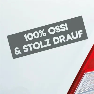 Produktbild von Auto Aufkleber 100% Prozent Ossi und stolz Drauf 20x6 cm Grau Sticker Heckscheibenaufkleber