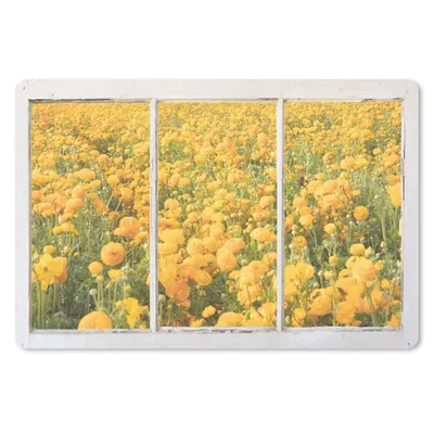 Produktbild von MuchoWow® Schreibtischunterlage Durchsichtig - Blumen - Gelb 60x40 cm - XXL Mauspad - Großes Mauspad