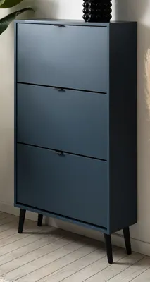 Produktbild von Schuhschrank "Aldan" in blau Schuhkipper 70 x 125 cm, 3 Klappen /6 Fächer